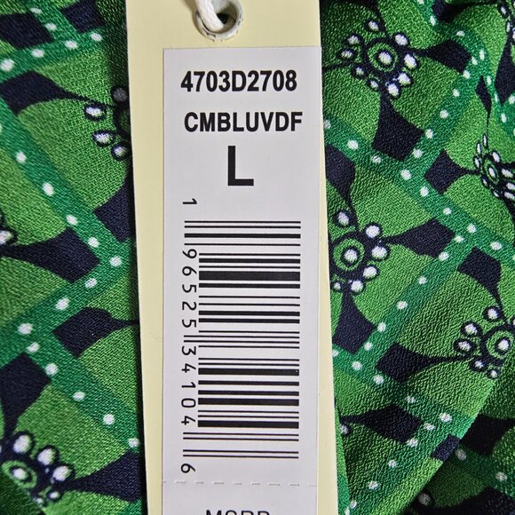 Max Studio Womens Green and Blue Elastic Waist Palazzo Pants Size Large - Picture 12 of 16